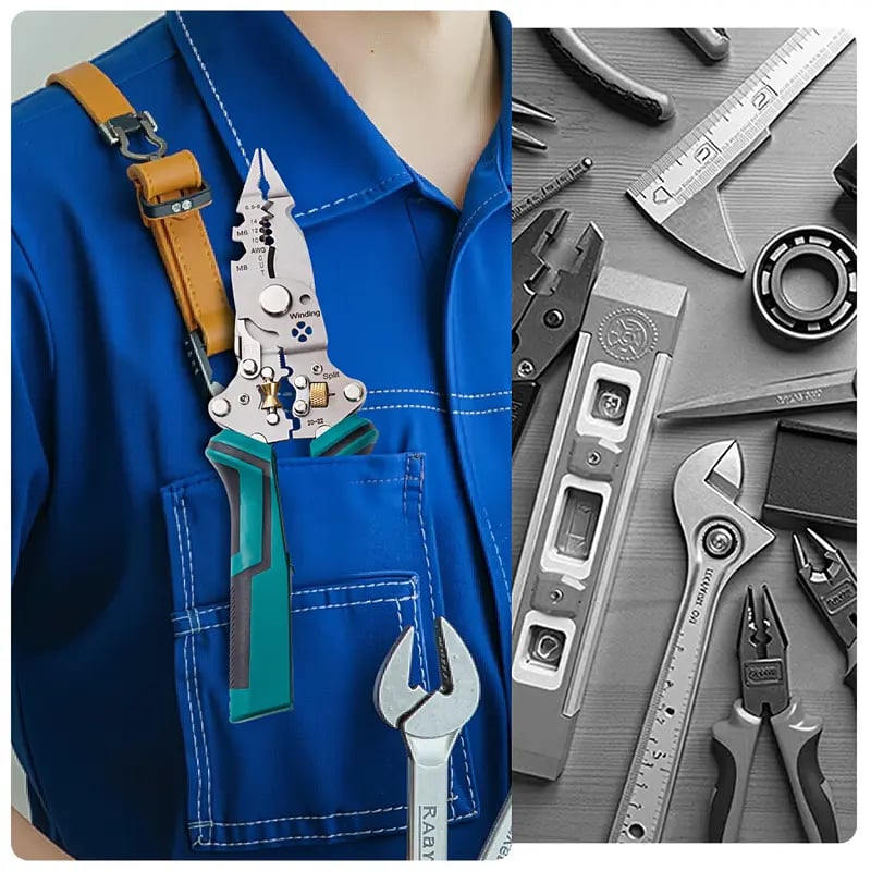 16 in 1 Wire Stripper Twister Pliers 30V-220V Voltage Tester, AC/DC Live Wire Detector