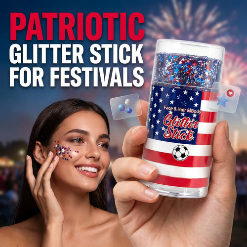🎉News Last Day 49%off💯- 3-in-1 patriotic glow red white blue glitter body stick