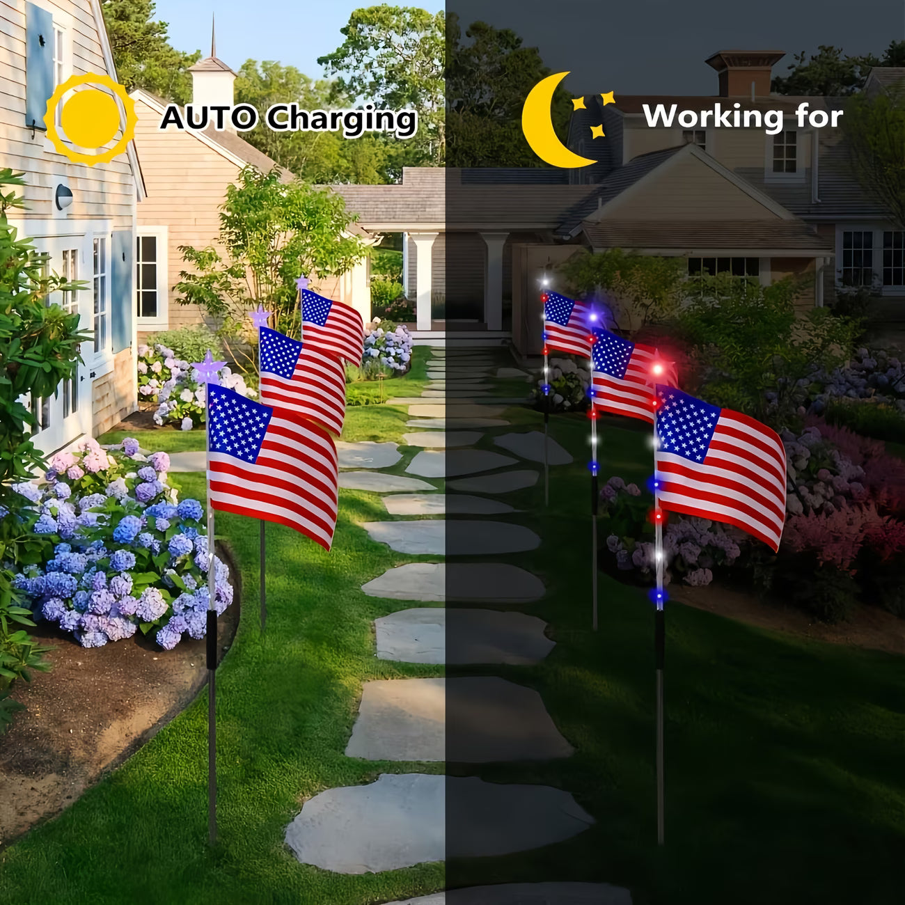 🇺🇸Independence Day Promotion-2-Piece Flag Light Set (4th of July Decorations with 8 Lighting Modes)
