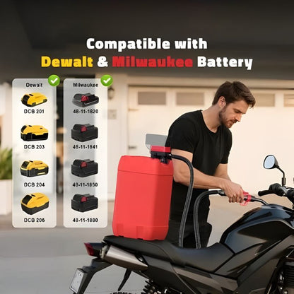🔥LAST DAY 49% OFF-Cordless Fuel Transfer Pump Compatible with DeWalt 20V & Milwaukee 18V Batteries