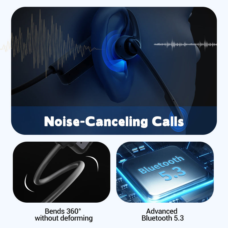 🔥Open Air Conduction Wireless Bluetooth Headset with Microphone